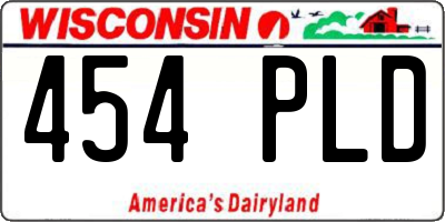 WI license plate 454PLD