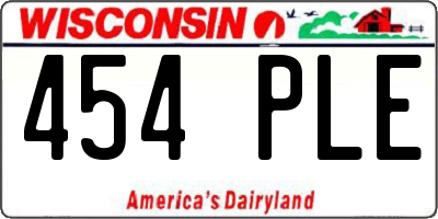 WI license plate 454PLE