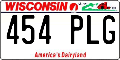 WI license plate 454PLG