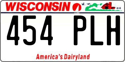 WI license plate 454PLH