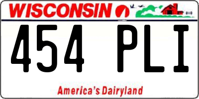 WI license plate 454PLI