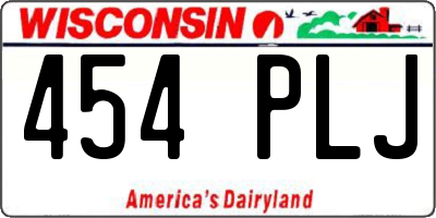 WI license plate 454PLJ