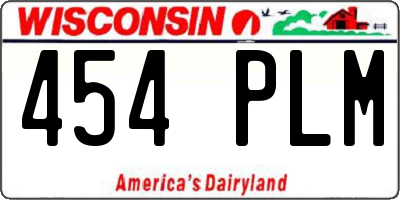 WI license plate 454PLM