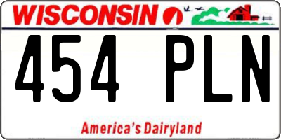 WI license plate 454PLN