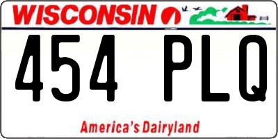 WI license plate 454PLQ