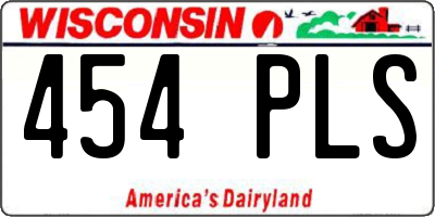 WI license plate 454PLS