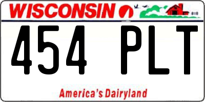 WI license plate 454PLT