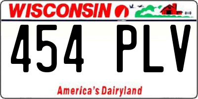 WI license plate 454PLV