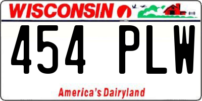 WI license plate 454PLW