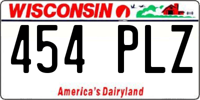 WI license plate 454PLZ
