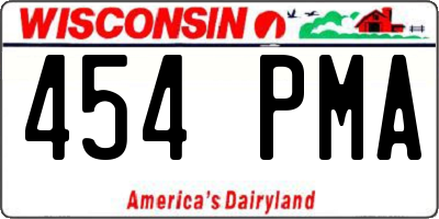 WI license plate 454PMA