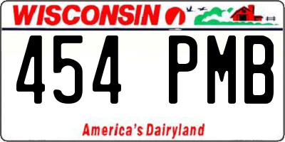 WI license plate 454PMB