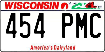 WI license plate 454PMC