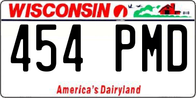 WI license plate 454PMD