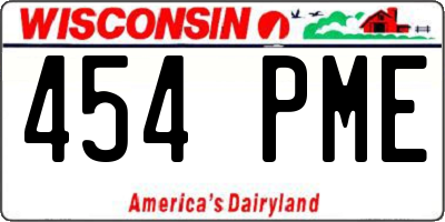 WI license plate 454PME