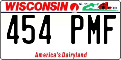 WI license plate 454PMF