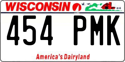 WI license plate 454PMK