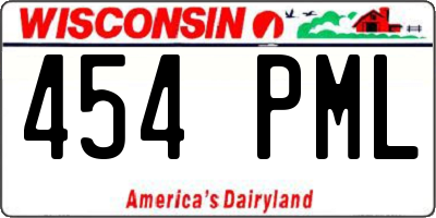 WI license plate 454PML