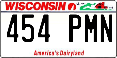 WI license plate 454PMN