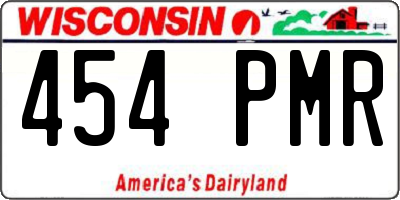 WI license plate 454PMR