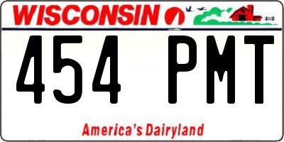 WI license plate 454PMT