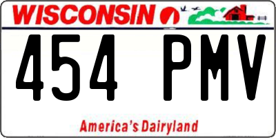 WI license plate 454PMV