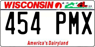 WI license plate 454PMX