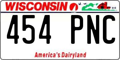 WI license plate 454PNC