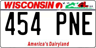 WI license plate 454PNE