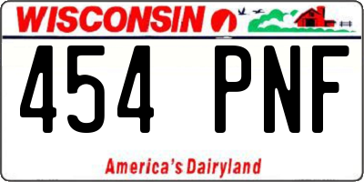 WI license plate 454PNF