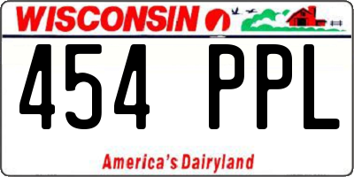 WI license plate 454PPL