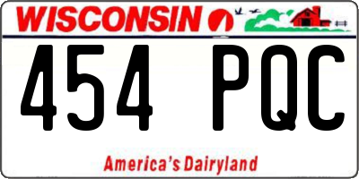 WI license plate 454PQC