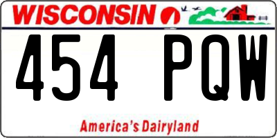 WI license plate 454PQW
