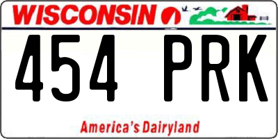 WI license plate 454PRK