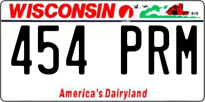 WI license plate 454PRM