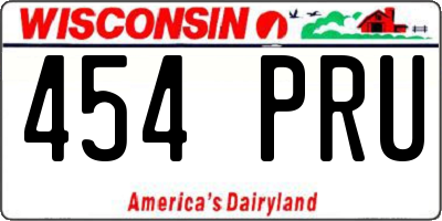 WI license plate 454PRU