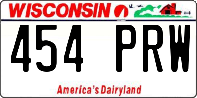 WI license plate 454PRW