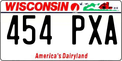 WI license plate 454PXA