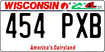 WI license plate 454PXB