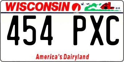 WI license plate 454PXC