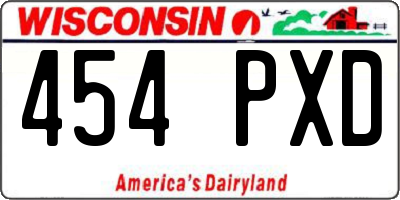 WI license plate 454PXD