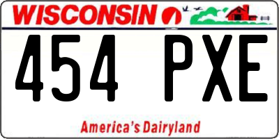 WI license plate 454PXE