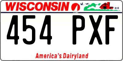 WI license plate 454PXF