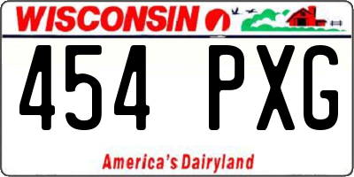 WI license plate 454PXG