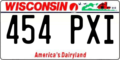 WI license plate 454PXI