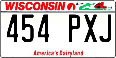 WI license plate 454PXJ