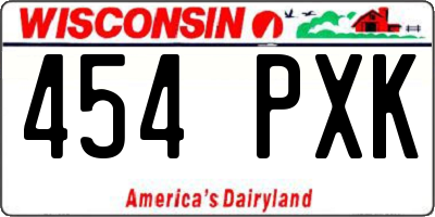 WI license plate 454PXK