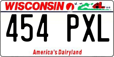 WI license plate 454PXL