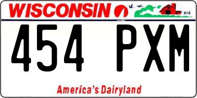 WI license plate 454PXM