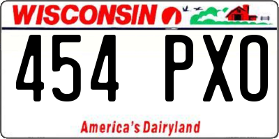 WI license plate 454PXO